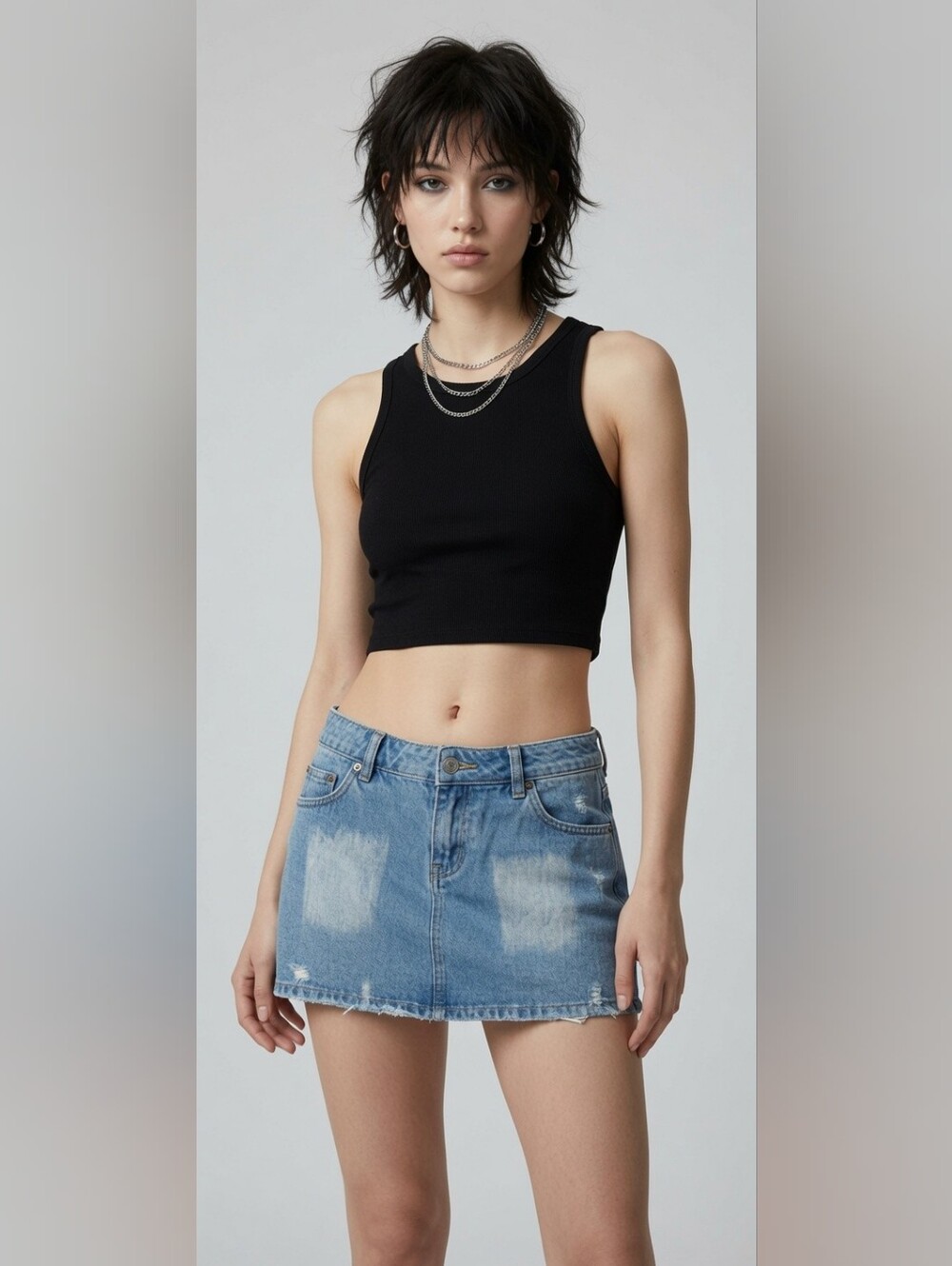 Deb Y2K denim Micro mini skirt Size 7 Festival Preppy Casual Indie Sleaze Grunge